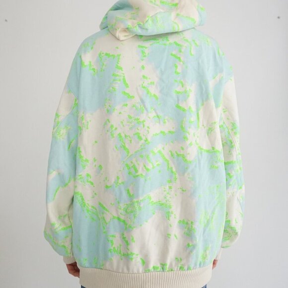 Making The Cut Neon Green Cream Paint Splatter Hooded Sweatshirt 2XL (New) - Picture 2 of 10